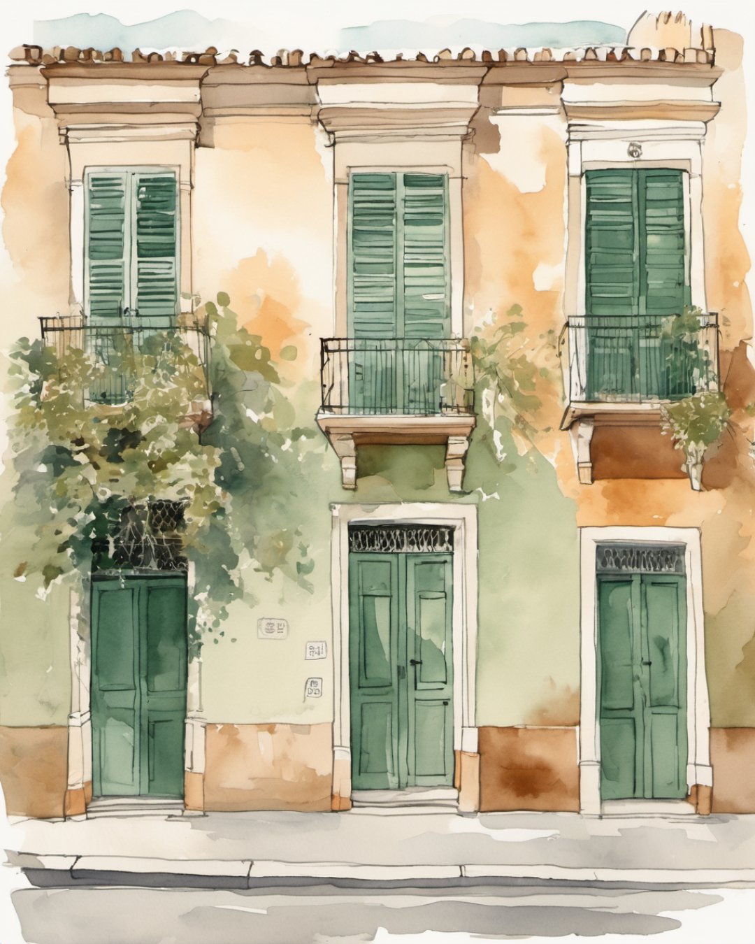 Watercolour of Soho District, Malaga