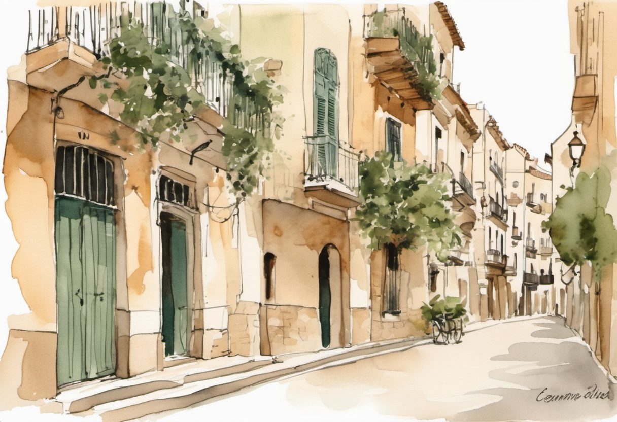 Watercolour scene of Alicante