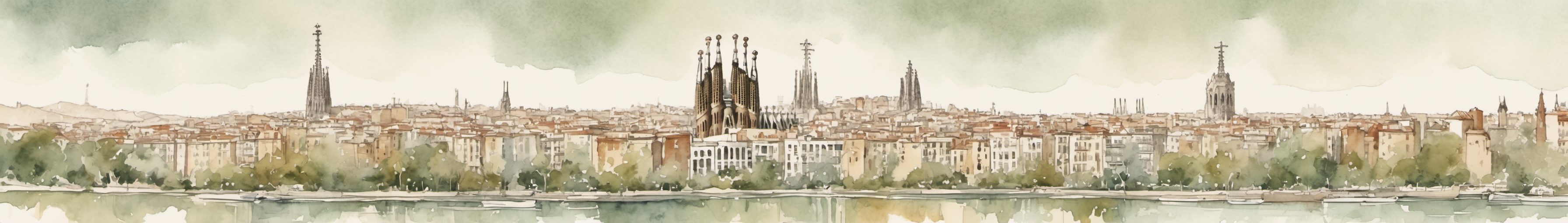 Watercolour of Barcelona, Spain
