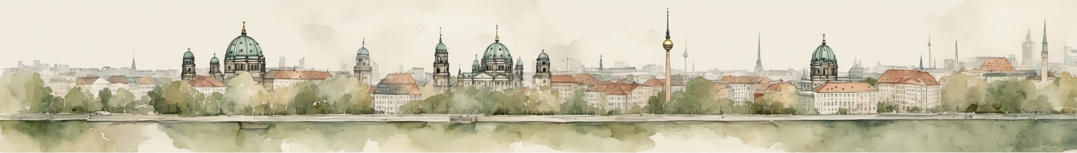 Watercolour illustration of Berlin