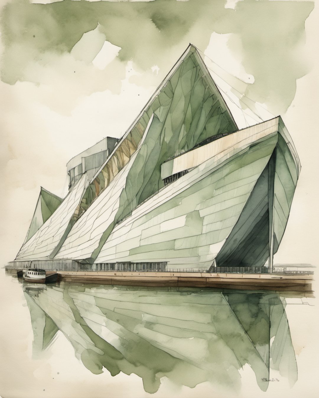 Watercolour of Titanic Belfast, Belfast