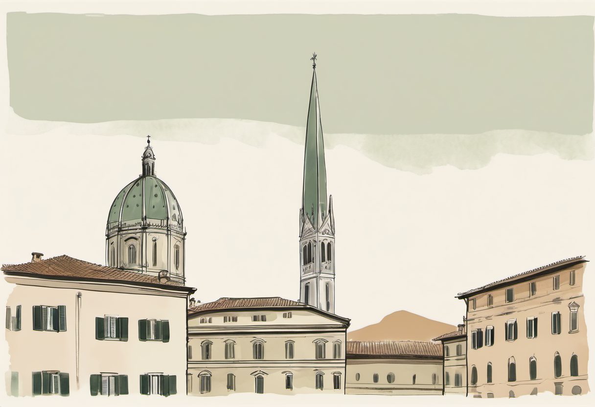 Watercolour scene of Bergamo