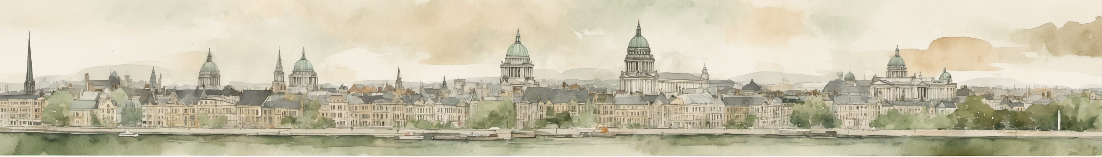 Watercolour illustration of Belfast
