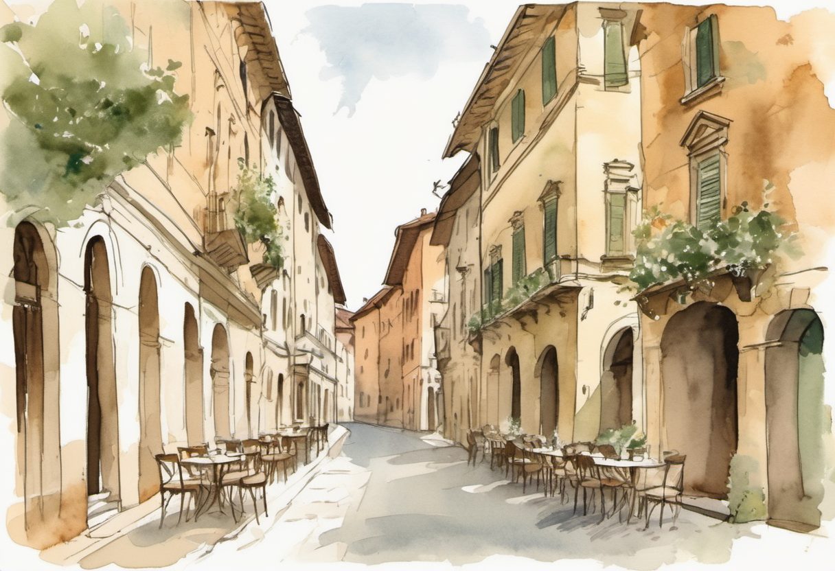 Watercolour scene of Bologna
