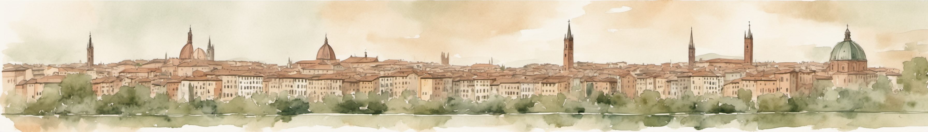 Watercolour illustration of Bologna