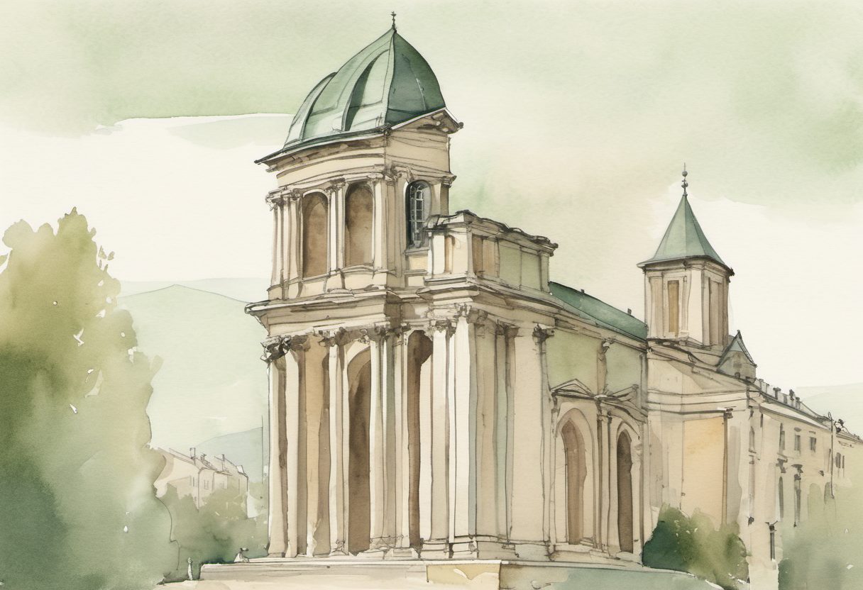 Watercolour scene of Mulhouse