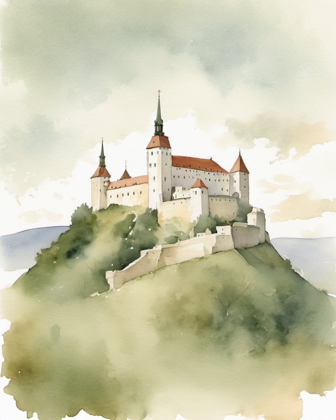 Watercolour of Bratislava Castle, Bratislava