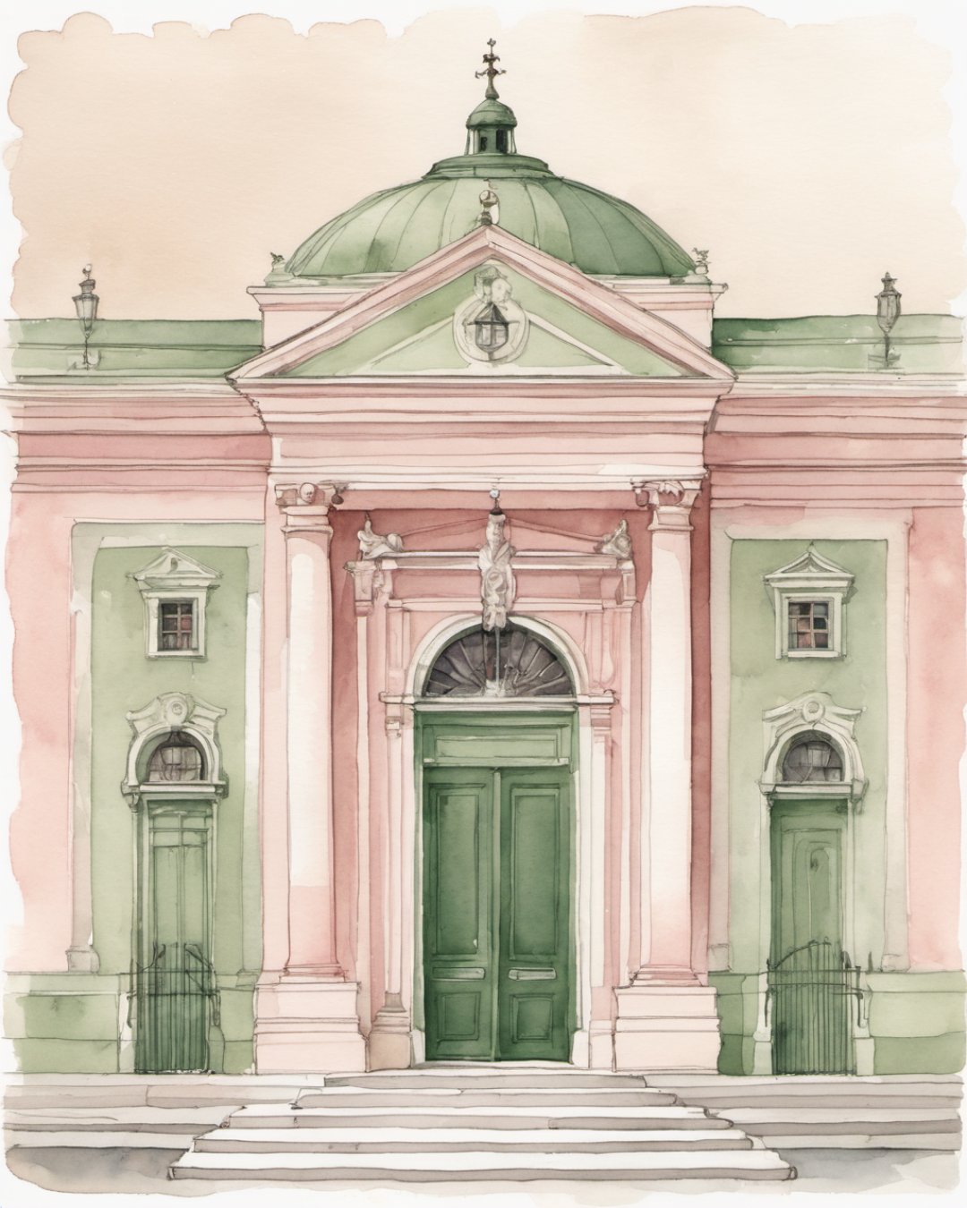 Watercolour of Primate's Palace, Bratislava