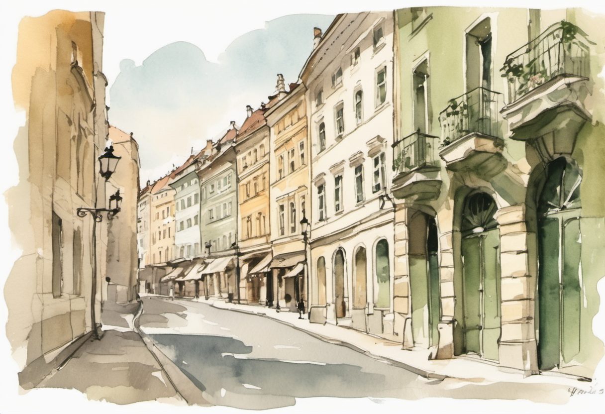 Watercolour scene of Budapest