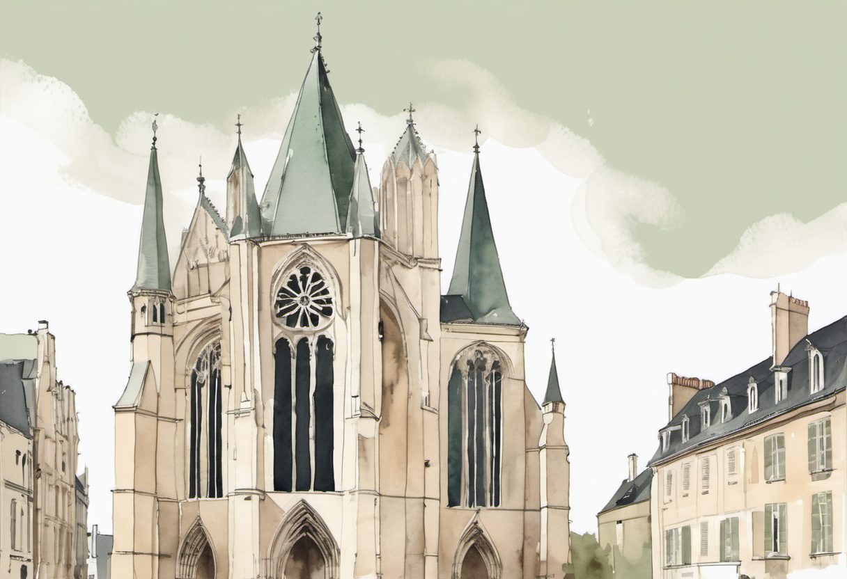 Watercolour scene of Beauvais