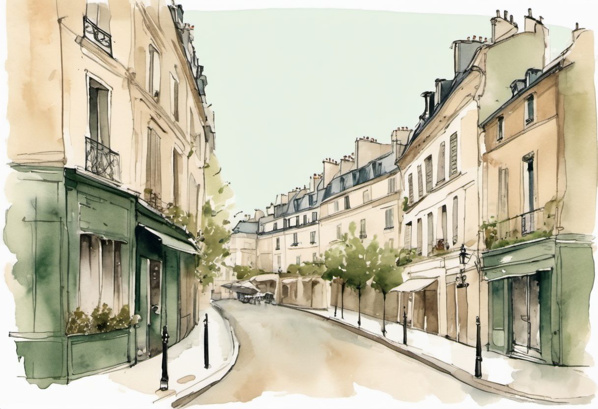 Watercolour scene of Paris