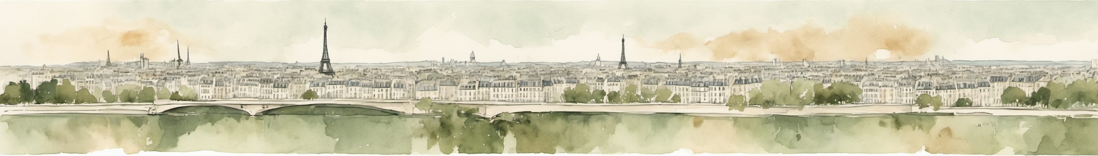 Watercolour illustration of Paris, France