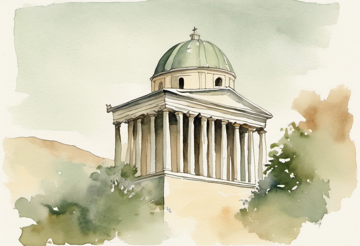 Watercolour scene of Kerkyra/corfu