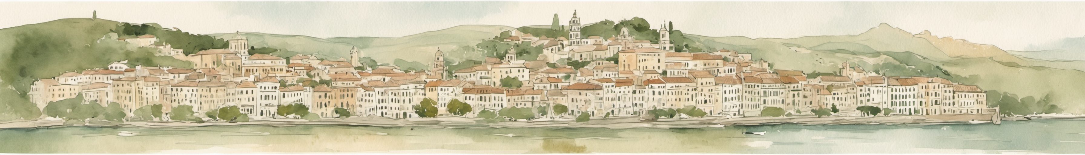 Watercolour illustration of Kerkyra/corfu
