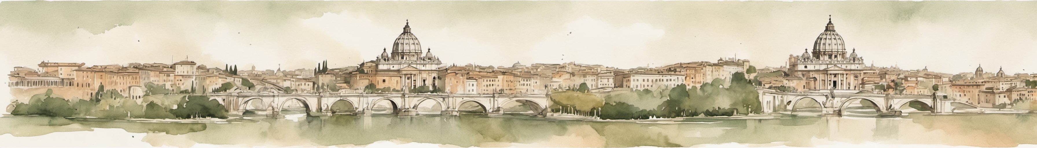 Watercolour illustration of Rome