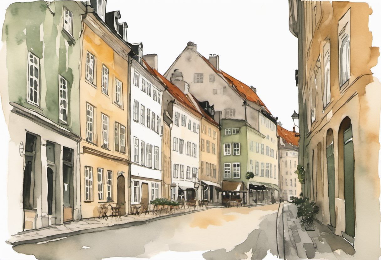 Watercolour scene of Copenhagen