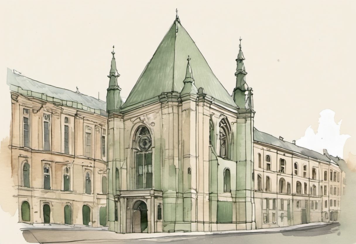 Watercolour scene of Charleroi
