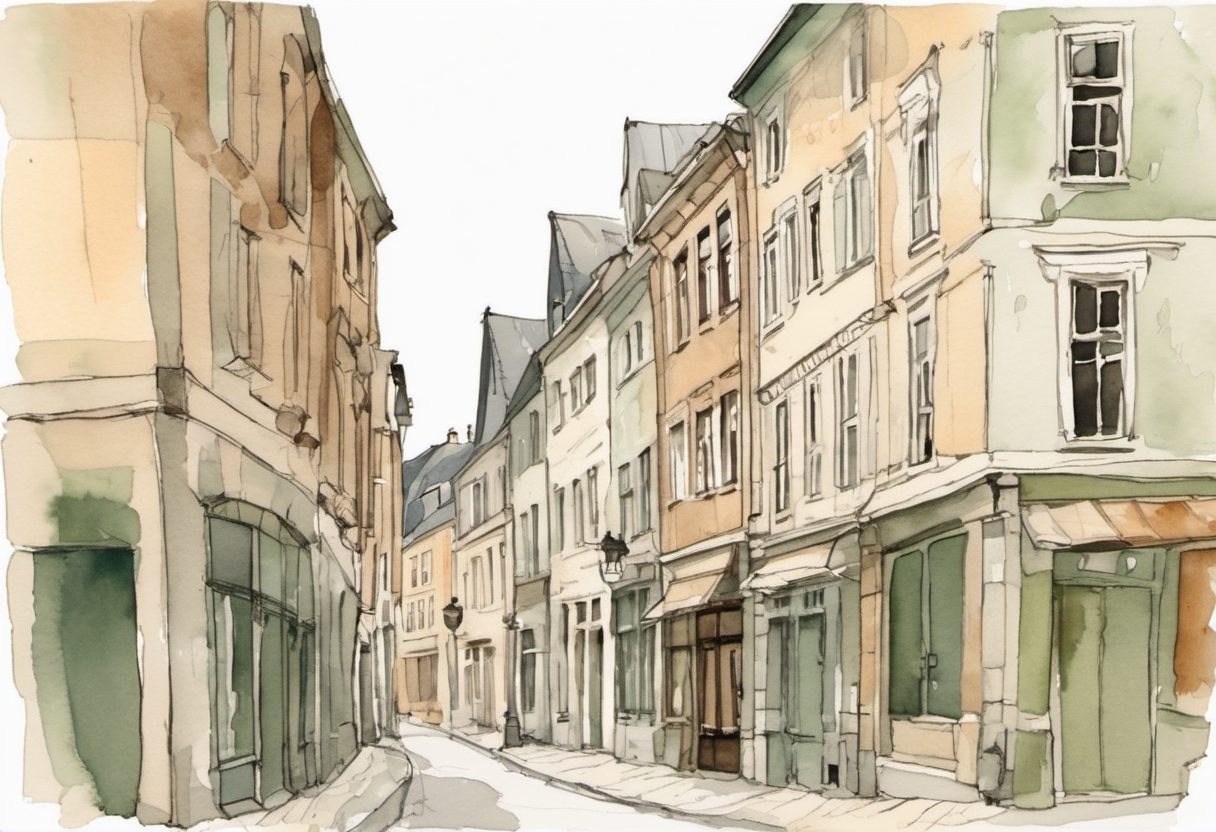 Watercolour scene of Charleroi