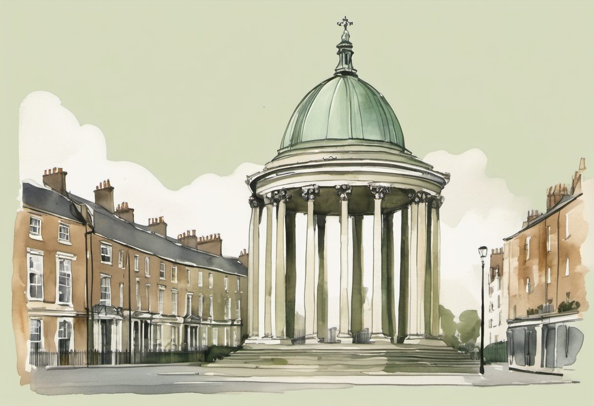 Watercolour scene of Dublin