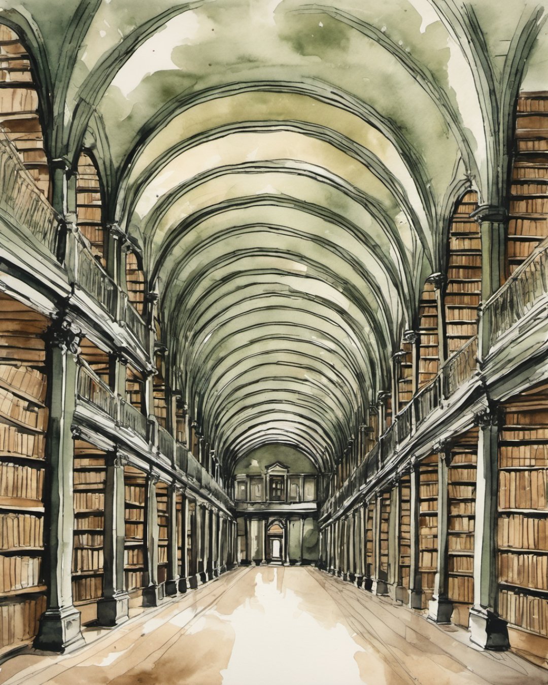 Watercolour of Trinity College, Dublin