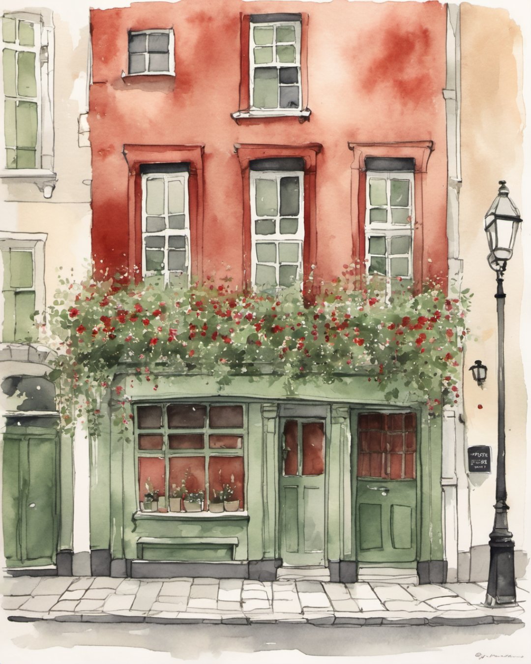 Watercolour of Temple Bar, Dublin