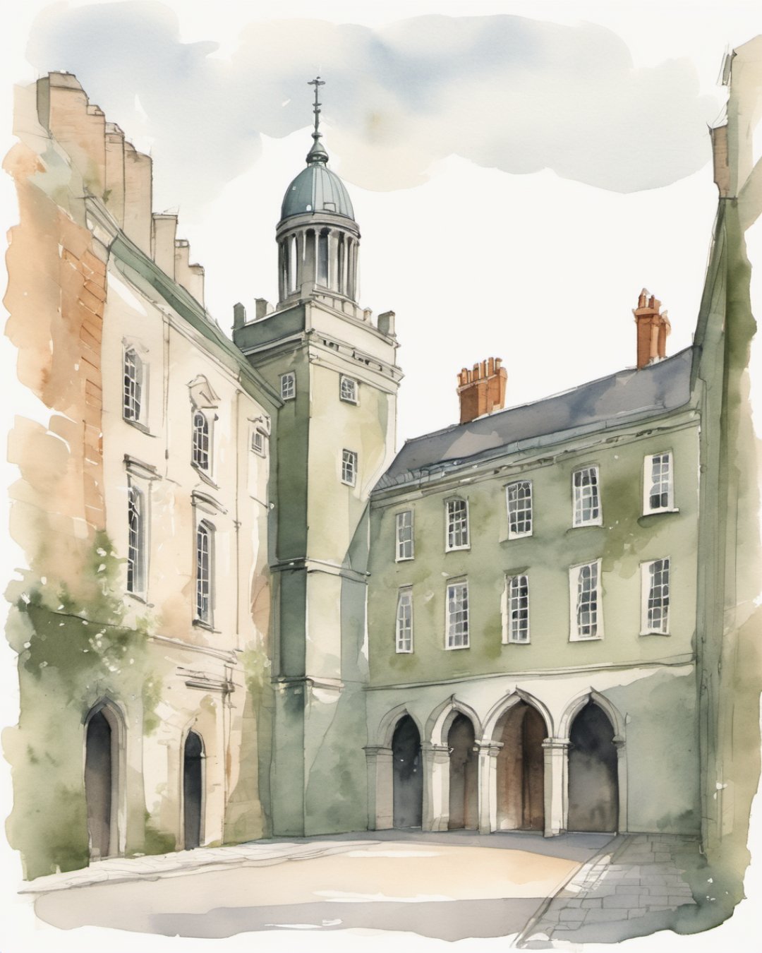 Watercolour of Dublin Castle, Dublin