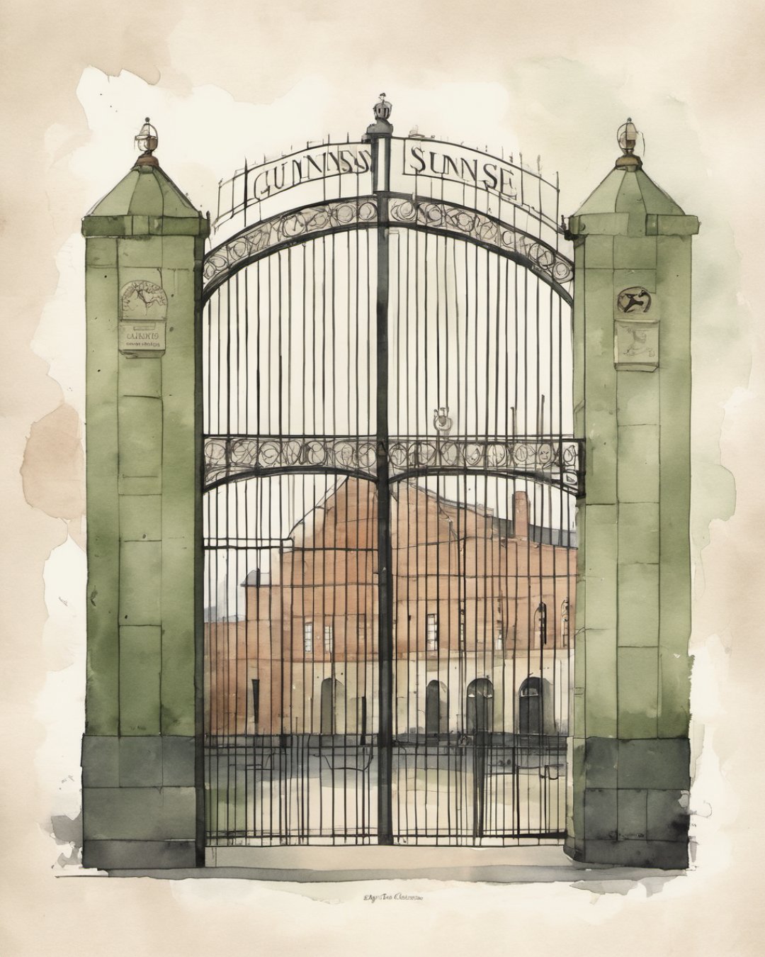 Watercolour of Guinness Storehouse, Dublin