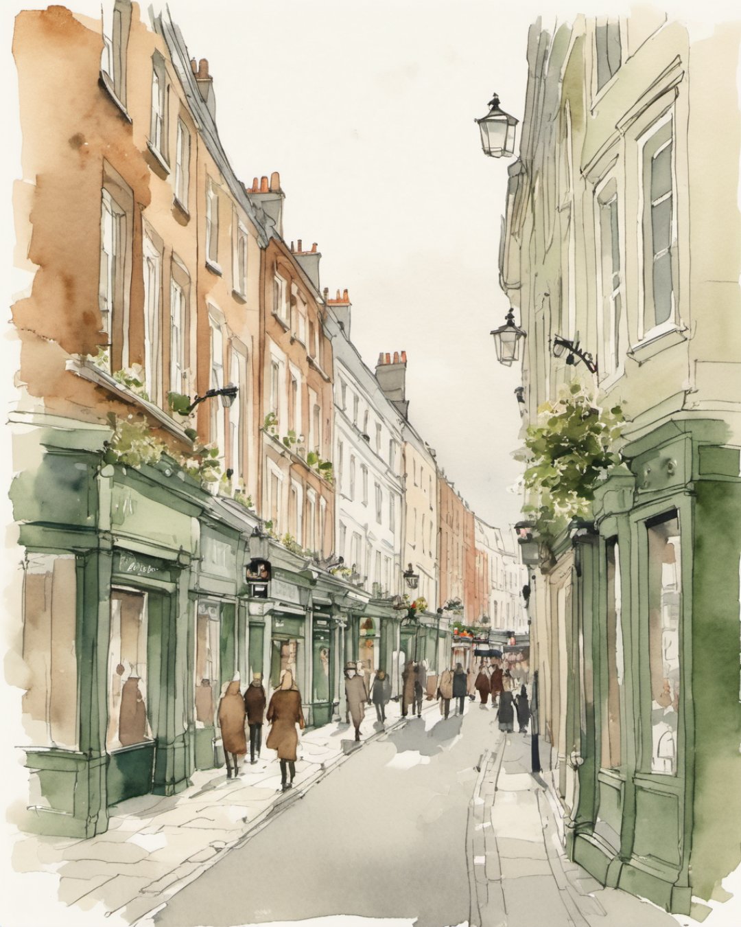Watercolour of Grafton Street, Dublin