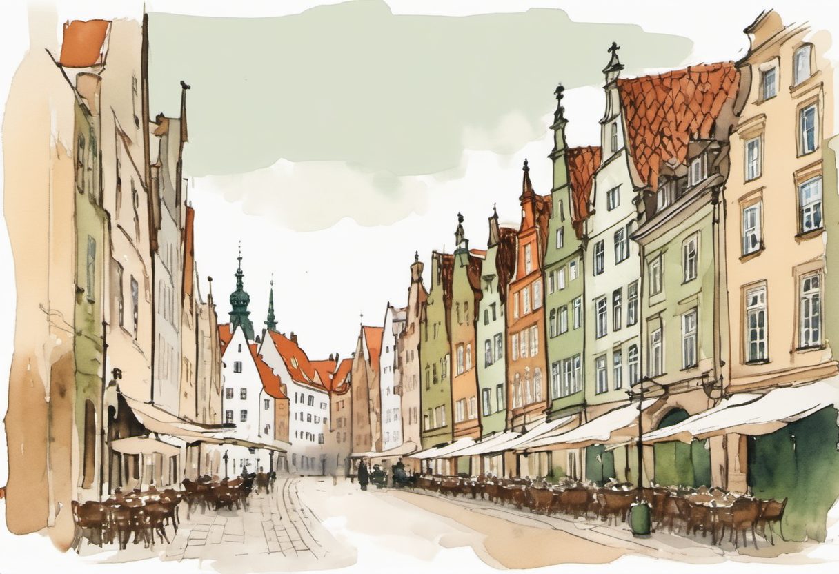 Watercolour scene of Gdansk
