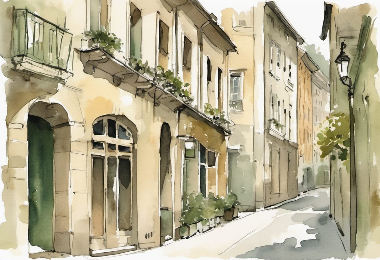 Watercolour scene of Geneva