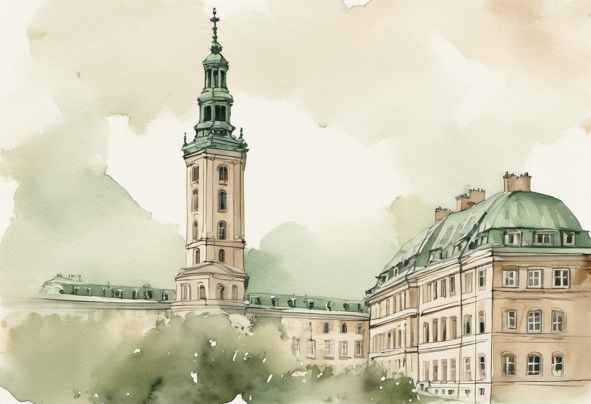 Watercolour scene of Hamburg
