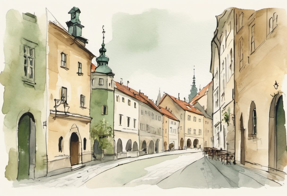 Watercolour scene of Krakow