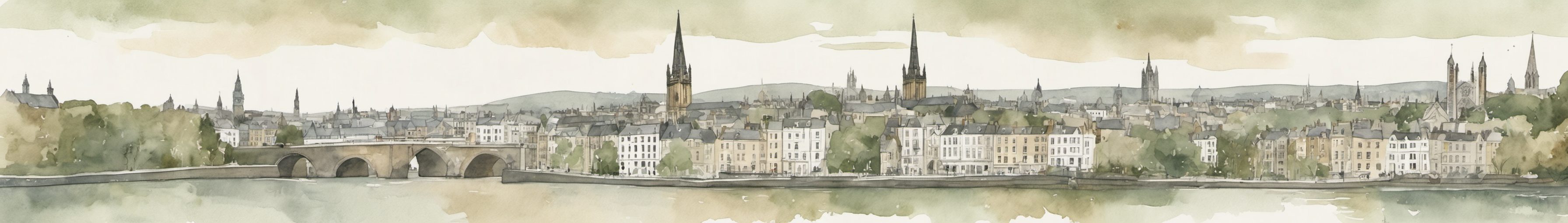 Watercolour illustration of Londonderry