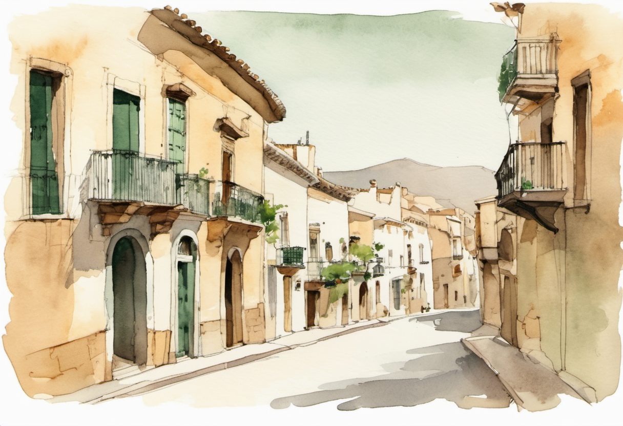 Watercolour scene of Almeria