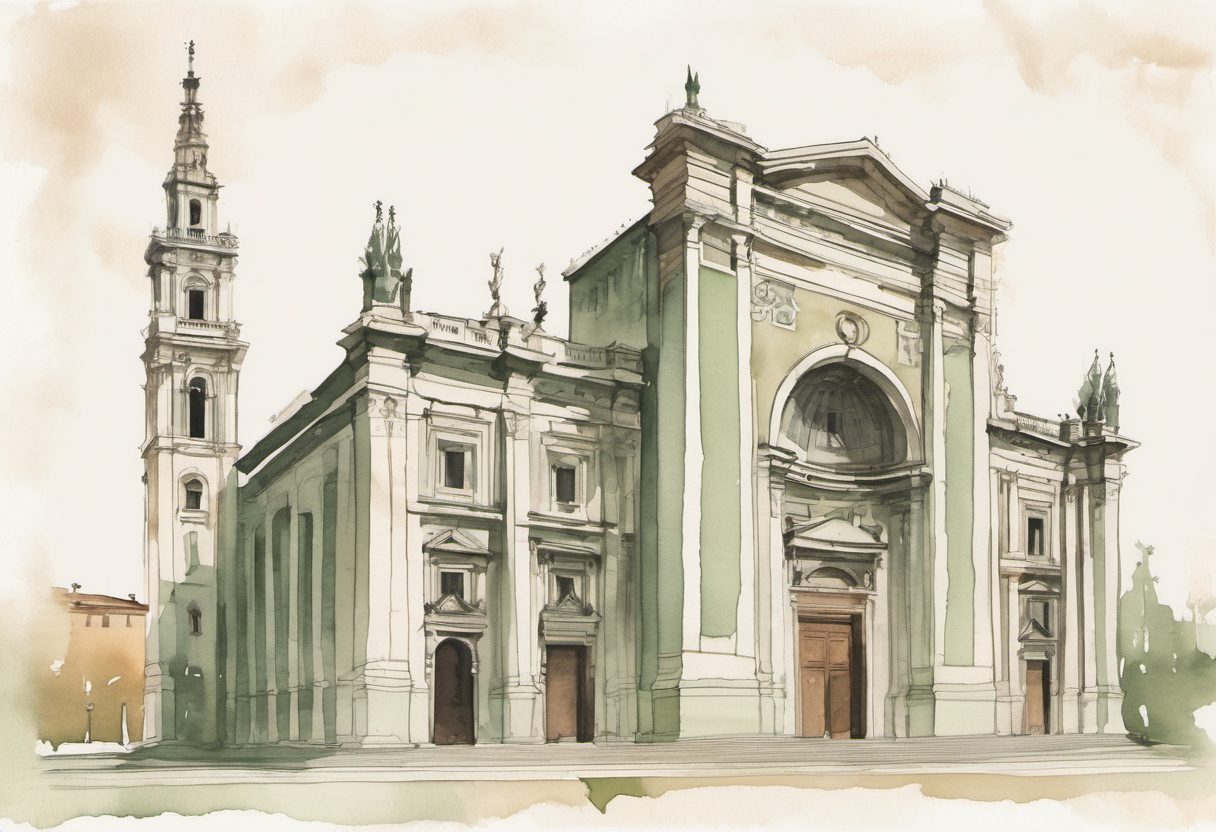 Watercolour scene of Milan