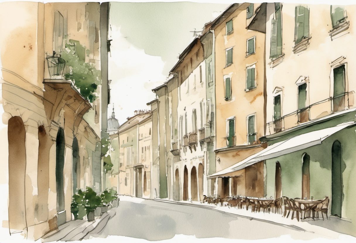 Watercolour scene of Milan