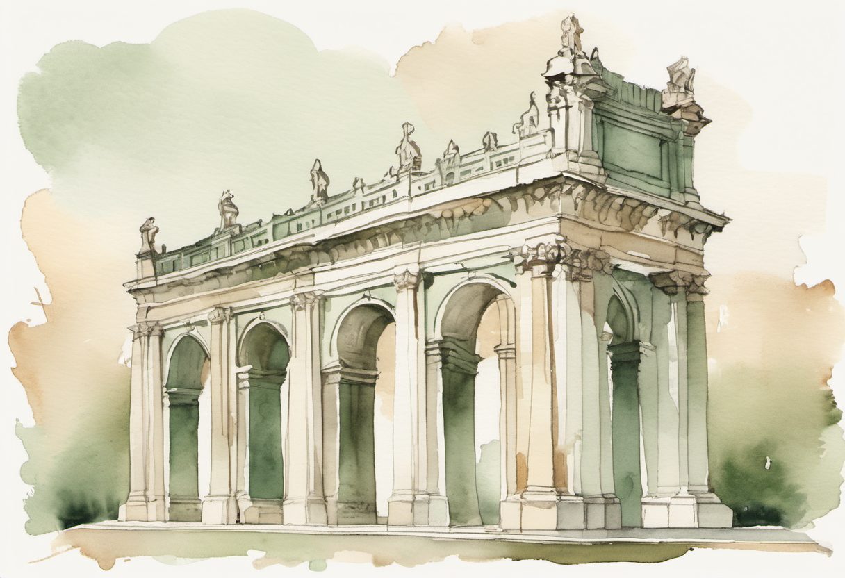 Watercolour scene of Lisbon