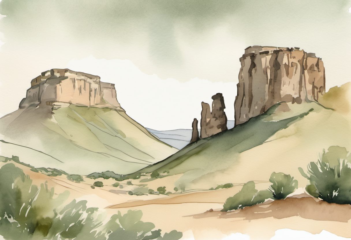 Watercolour scene of Gran Canaria