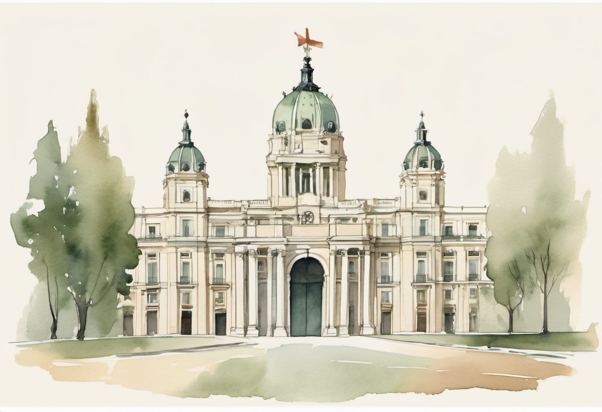 Watercolour scene of Madrid