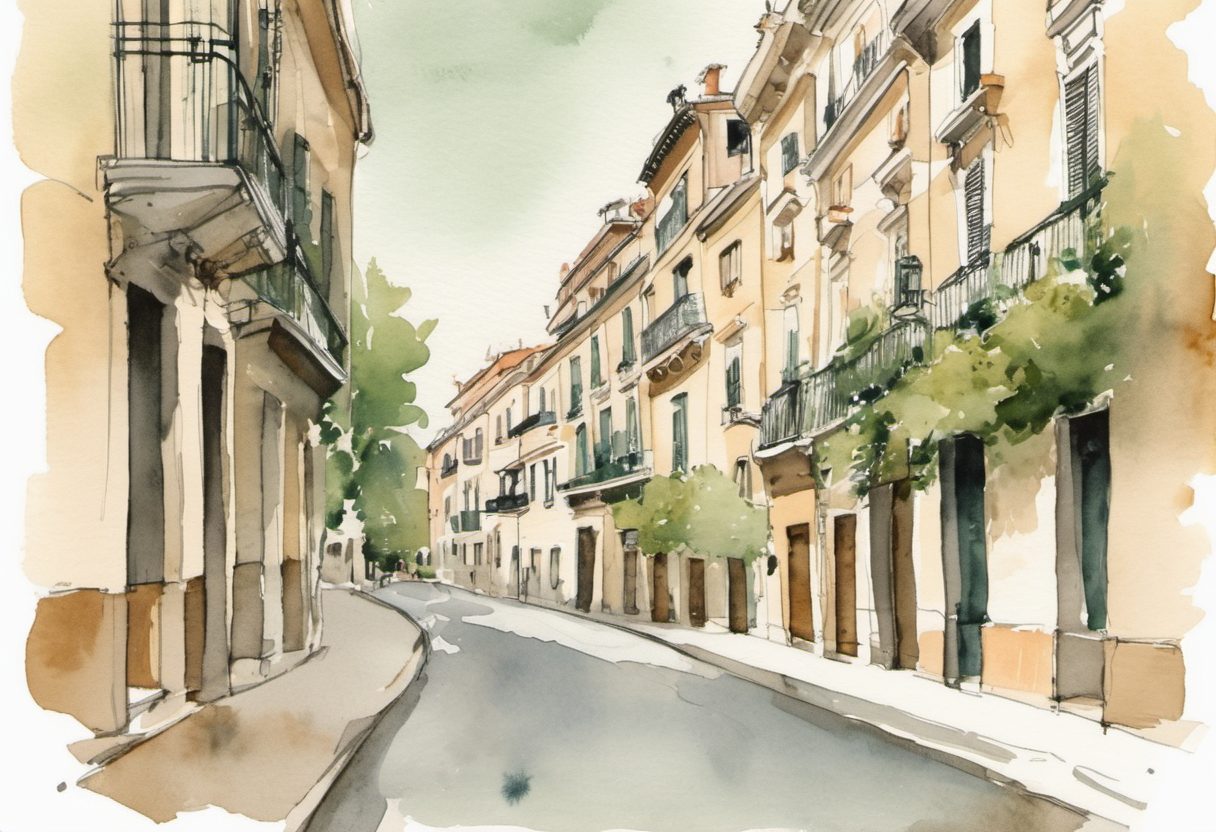 Watercolour scene of Madrid