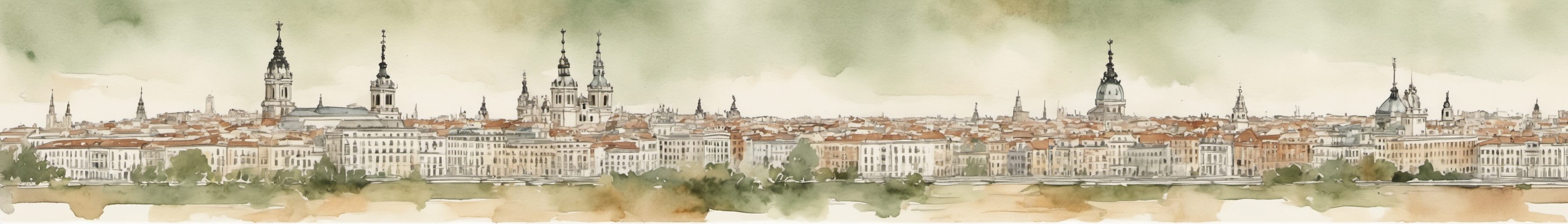 Watercolour illustration of Madrid