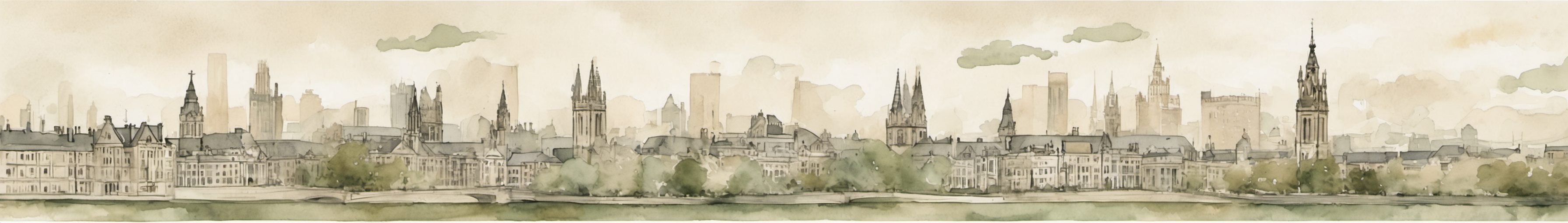 Watercolour illustration of Manchester