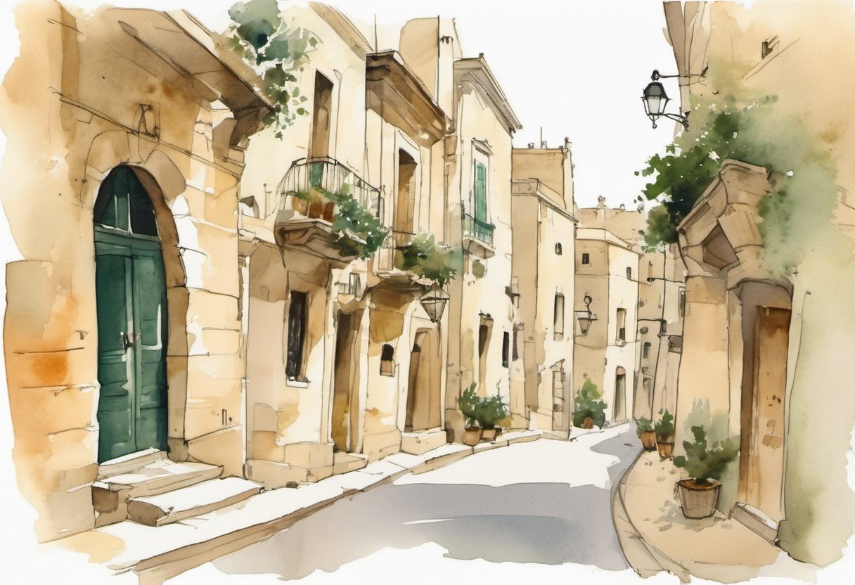 Watercolour scene of Malta