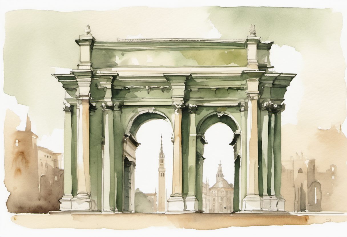Watercolour scene of Milano