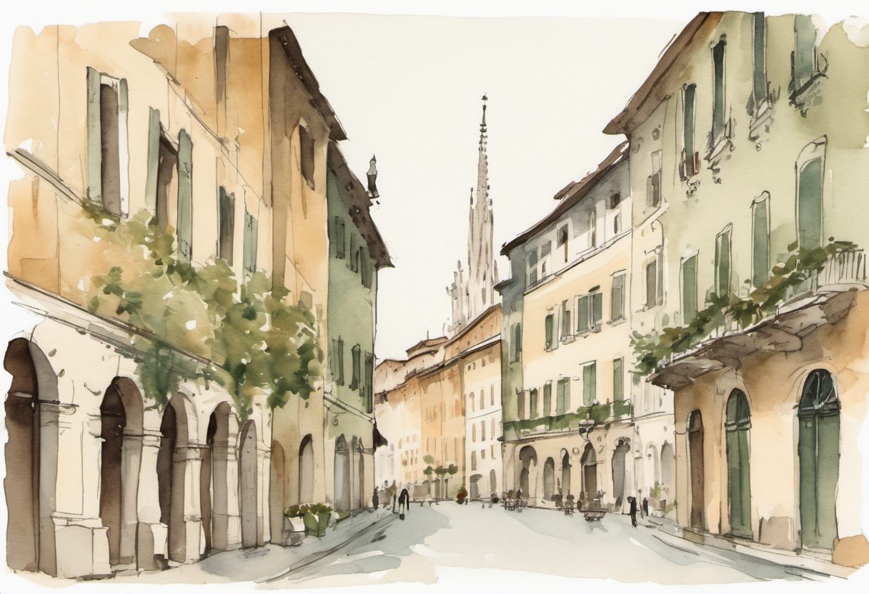 Watercolour scene of Milano