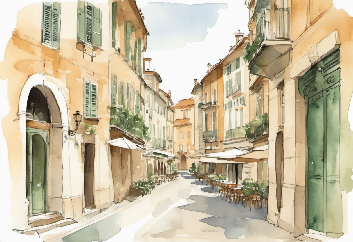 Watercolour scene of Nice