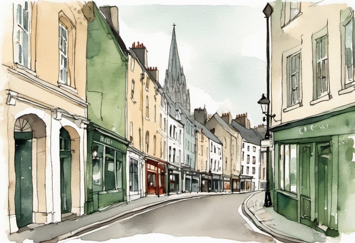 Watercolour scene of Cork