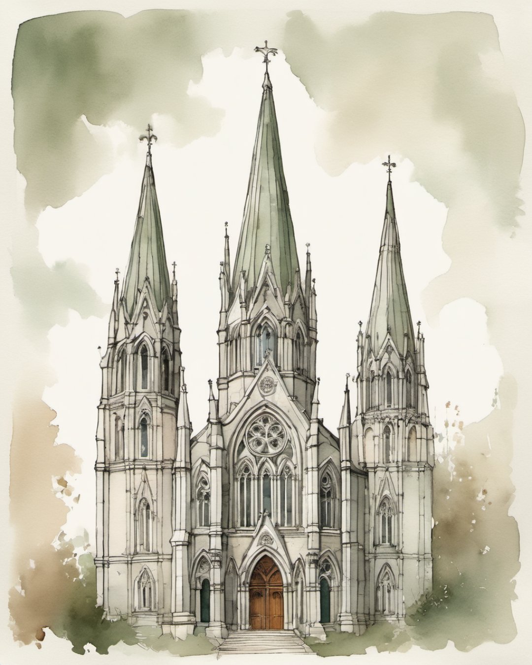 Watercolour of St Fin Barre's, Cork