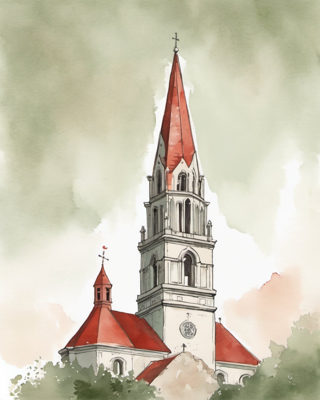 Watercolour of Shandon Bells, Cork