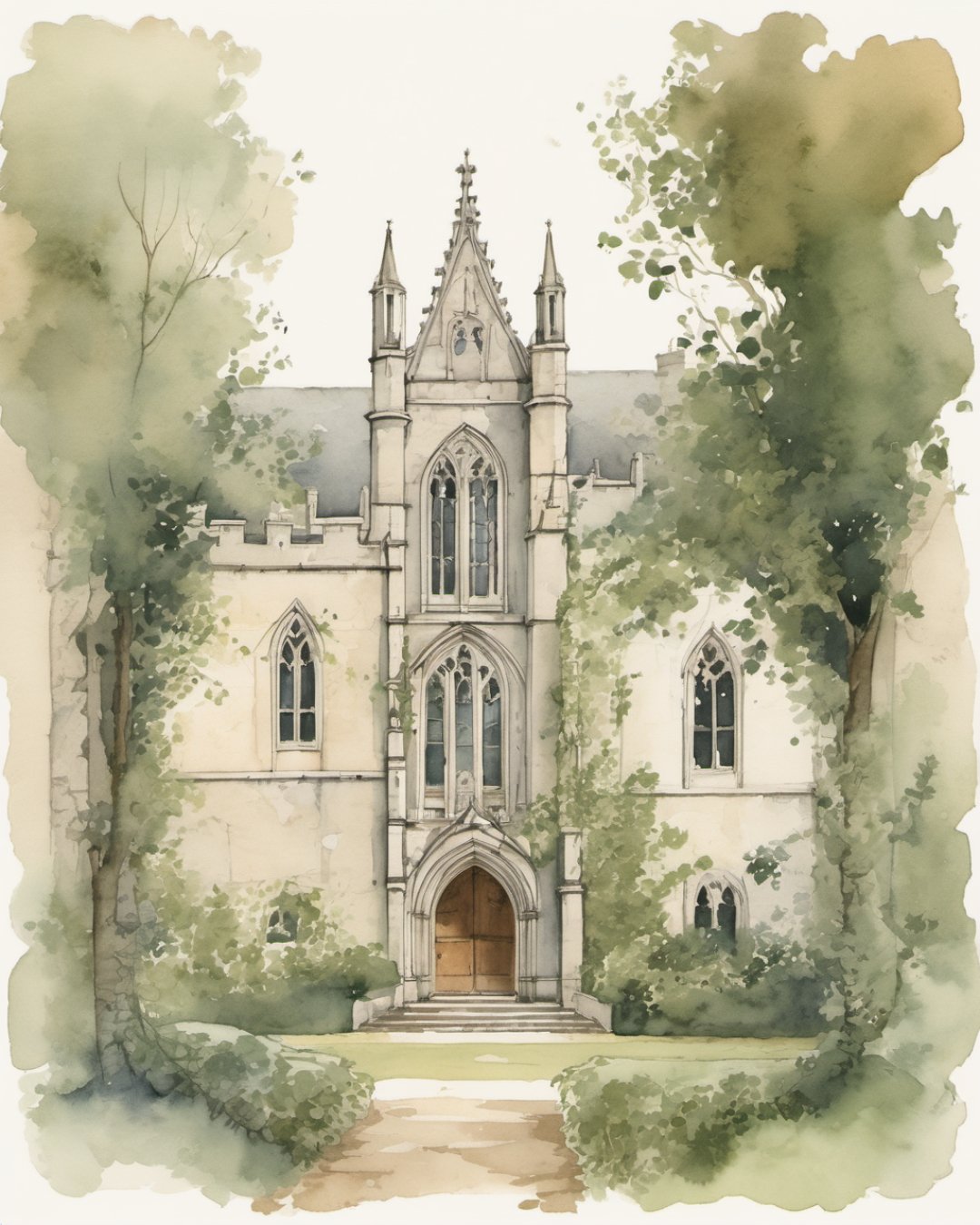 Watercolour of University College Cork, Cork
